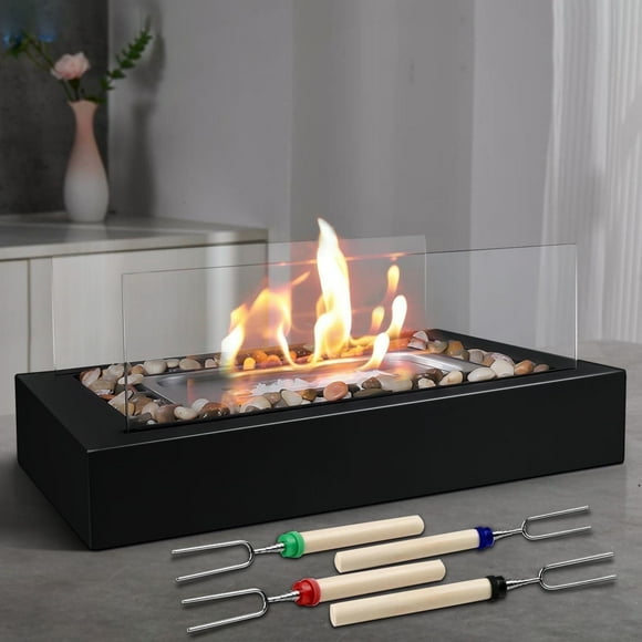EAST FLAME Tabletop Fire Pit Portable Fireplace Smores Maker，Gift for Wedding，Party，Christmas