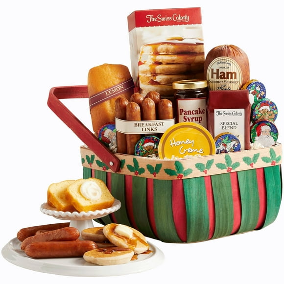 The Swiss Colony Holly Breakfast Basket – Pancake Mix, Sausage & Coffee
