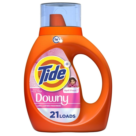 Tide Plus a Boost of Ultra Downy Liquid Laundry Detergent, April Fresh Scent, 30 fl oz, 21 Loads