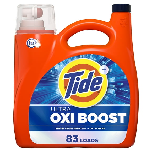 Tide Laundry Detergent Liquid Ultra Oxi Boost, Stain Removing, 117 fl oz, 83 Loads