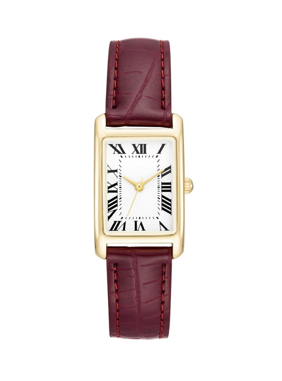 Gold Tone Ladies Watch with Leather Strap