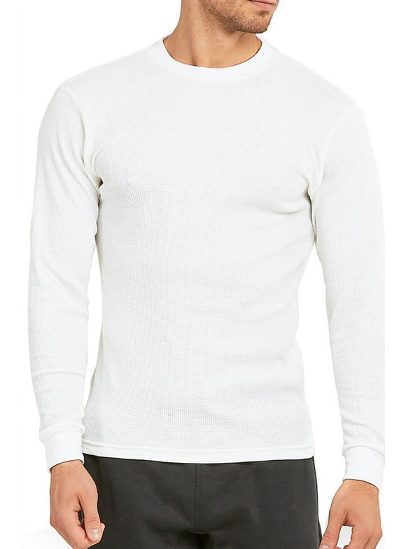Men's Classic Waffle Knit Heavyweight Cotton Long Sleeve Thermal T-Shirt Top