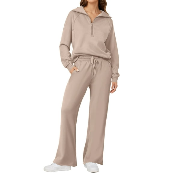 UVN Outfit Sets for Women 2 Piece Sets Winter Casual Tracksuit Long Sleeve Lounge Set Outfits with Pockets