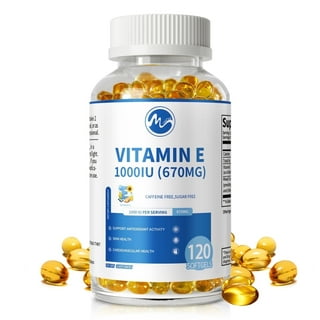 Vitamin E 670 mg (1000 IU) dl-Alpha Softgels, 120 Count for Antioxidant Support, Health & Immune System