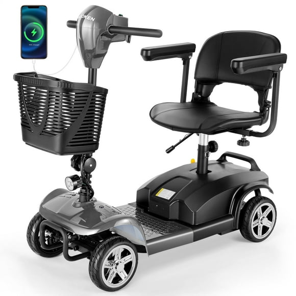 WOOKEN Mobility Scooter for Adults, Seniors, 24V 12AH Electric Powered Wheelchair Device, 250W 4 Wheels Compact Folding Duty Mobile for Elderly
