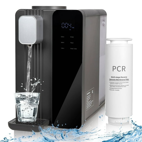 Countertop Water Purifier with TDS & Filter Monitor, Reverse Osmosis RO System 0.0001 Micron, 6 Stage, 3:1 Pure to Drain, Self-Cleaning