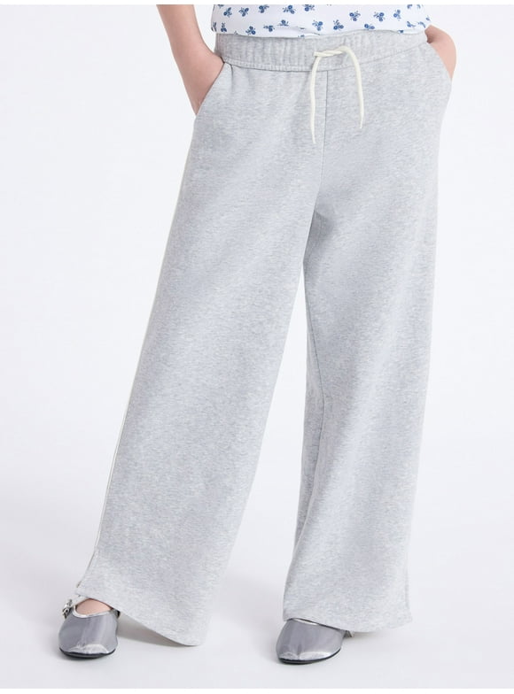 Girls Rolled Waist Fleece Sweatpants, Sizes 4-18