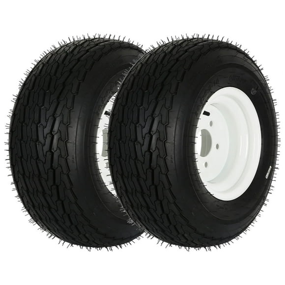 Weize 20.5X8.0-10 Trailer Tires with 10" Rims, 20.5x8x10 Tire, 5 Lug on 4.5", Load Range E, 10PR, 2 Pack