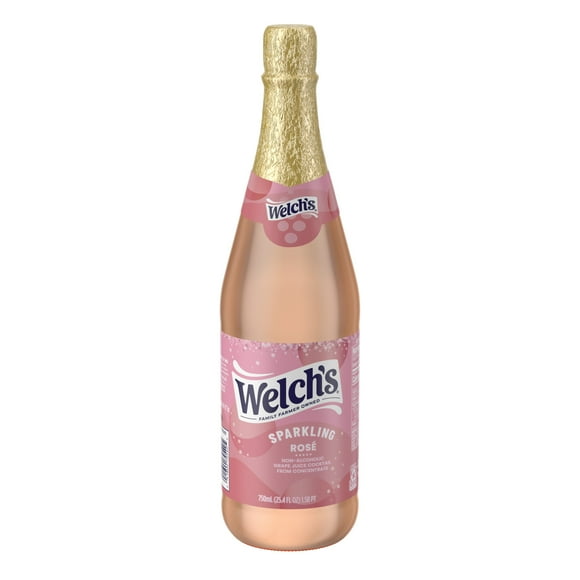 Welch's Non-Alcoholic Sparkling Rosé Grape Juice Cocktail, 25.4 fl oz Bottle