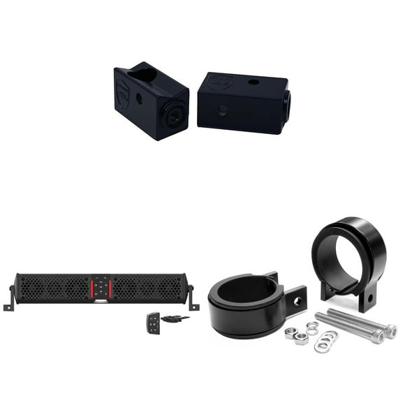 Wet Sounds STEALTH-XT-6-B Wet Sounds STEALTH XT 6 Speaker All-In-One Amplified Bluetooth Soundbar With Remote Black with Slider Brackets and 2.00" Round Clamps