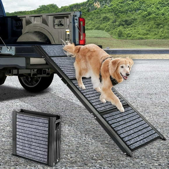 Dog Ramp for Car, 71" Long & 17.3" Wide Portable Dog Ramps for Large Dogs with Non-Slip Rug Surface Dog Car Ramp for SUV Car & Truck, Folding Dog Ramp Up to 250LBS