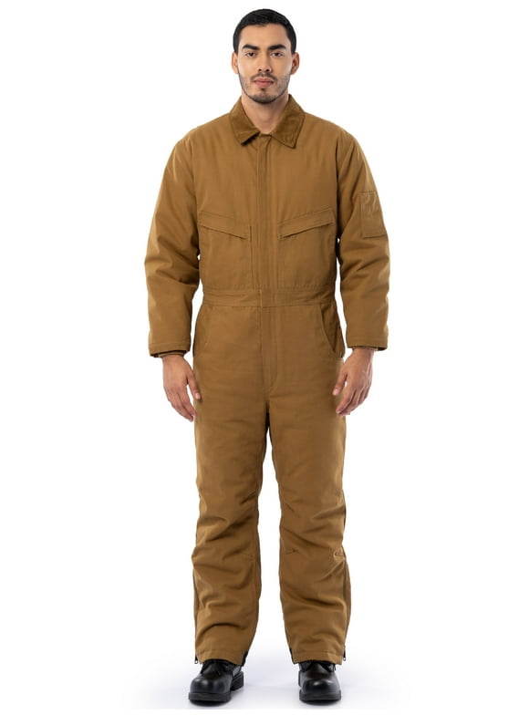 Workwear Men's Long Sleeve Insulated Flex Duck Rugged Work Coverall, Size S-3XL
