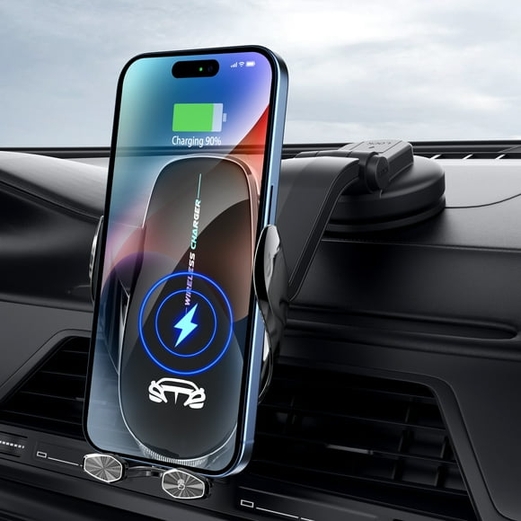 delpattern Wireless Car Charger 15W Fast Wireless Charger for Car Auto Clamping, Fit for iPhone 15 14 13 12 11 Pro Max Xs, Samsung Galaxy S23 Ultra S22 S21 S20 S10 S9 Note 9