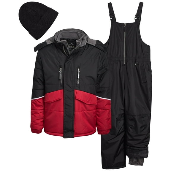 iXtreme Boys Snowsuit Set - 2 Piece Insulated Ski Jacket and Snow Pants Overall Bibs for Boys (5-18)