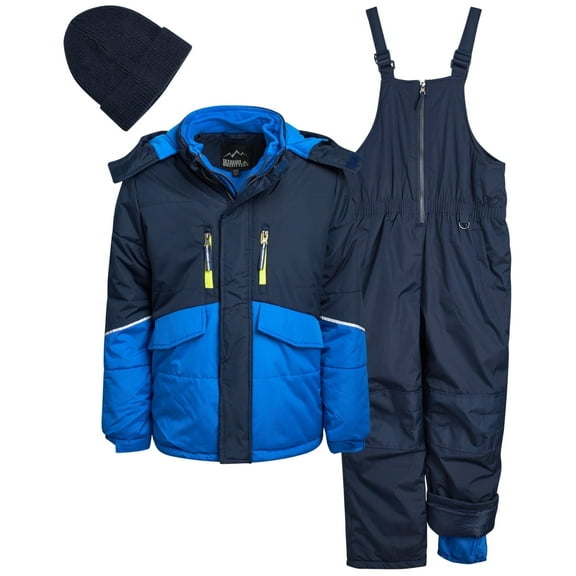 iXtreme Boys Snowsuit Set - 2 Piece Insulated Ski Jacket and Snow Pants Overall Bibs for Boys (5-18)