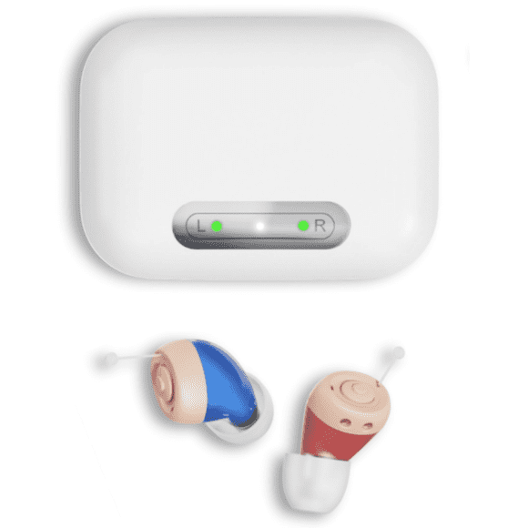 iadr Hearing Aids for Seniors Rechargeable with Noise Cancelling, Adults Hearing Amplifiers for Hearing Loss, Hearing Amplifiers with Magnetic Charging Case,Beige(A49)