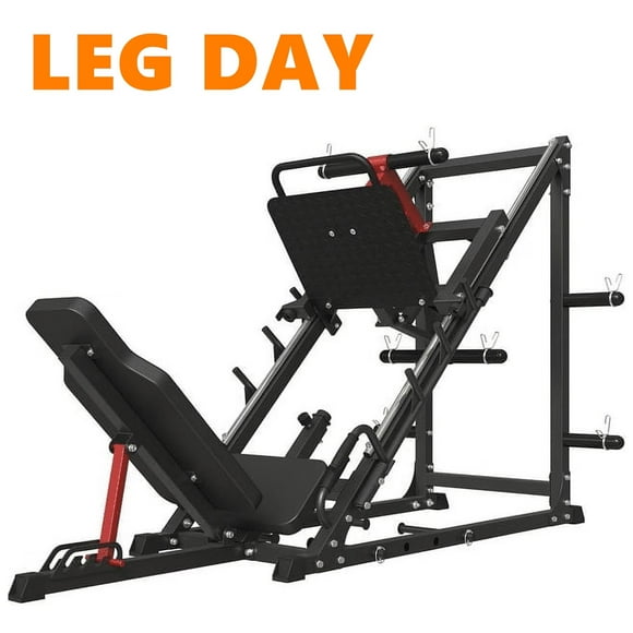 syedee Leg Press Machine with Calf Block, 1500LBS Weight Capacity Adjustable Leg Machine with Resistance Band Pegs and Plate Storages, Workout Equipment for Strength Training